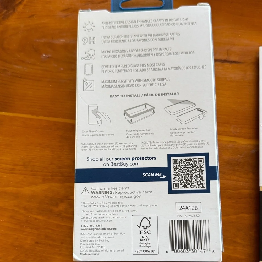 Glass Screen Protector for iPhone 15 Pro Max - 2 Pack